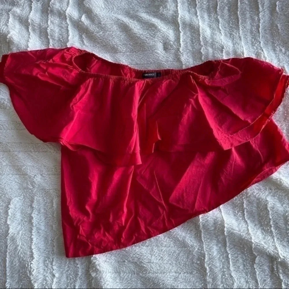 “Forever 21” One Shoulder Ruffle Top - Picture 2 of 6